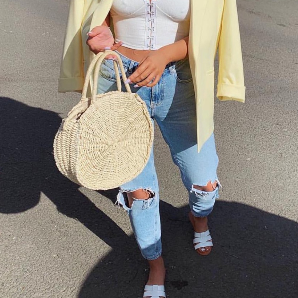Circle Straw Purse / Crossbody Bag